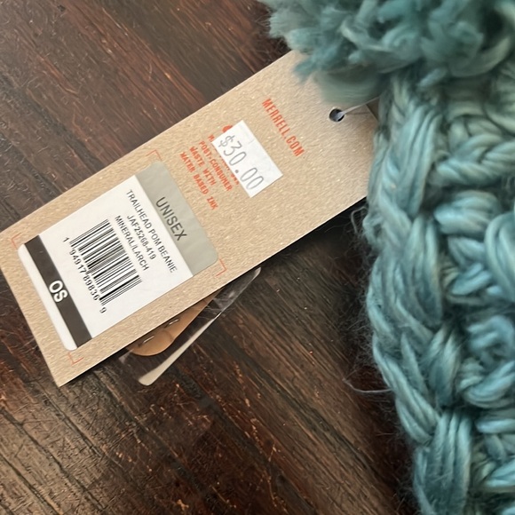 NWT Merrell Pom Pom Hat Cyan and Yellow - Picture 6 of 6